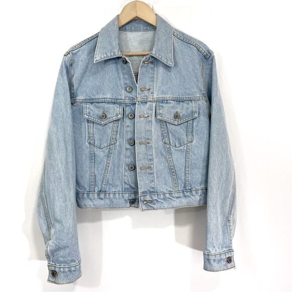 John Galt Brandy Melville Oversized Light Wash Denim Jean Jacket S/M - Picture 2 of 7
